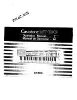 Casio Casiotone MT-100 Operation Manual preview