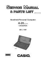 Casio Cassiopeia A-20 Service Manual & Parts List preview