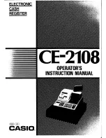 Casio CE-2108 Operator'S Instruction Manual preview