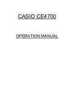 Casio CE-4700 Operation Manual preview