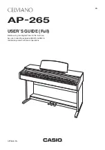 Casio Celviano AP-265 User Manual preview