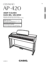 Casio Celviano AP-420 User Manual preview