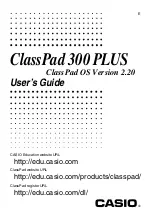 Casio ClassPad 300 PLUS User Manual preview
