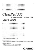 Casio ClassPad 330 User Manual preview