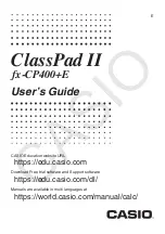 Casio ClassPad II fx-CP400+E User Manual предпросмотр