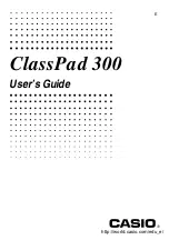 Casio CLASSPad300 - ClassPad 300 Touch-Screen Graphing Scientific Calculator User Manual preview