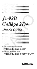 Preview for 1 page of Casio College 2D+ User Manual