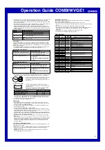 Preview for 5 page of Casio COMBIWVGE1 Operation Manual