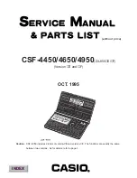 Предварительный просмотр 1 страницы Casio CSF-4450 Service Manual & Parts Manual