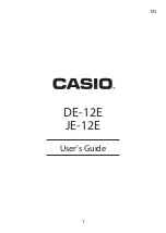 Casio DE-12E User Manual preview