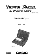 Предварительный просмотр 1 страницы Casio DX-500PL Service Manual & Parts Manual