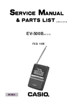 Предварительный просмотр 1 страницы Casio EV-500B Service Manual & Parts List