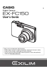 Preview for 1 page of Casio EX-FC150 - EXILIM Digital Camera User Manual