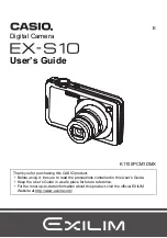 Preview for 1 page of Casio EX-S10BE - EXILIM CARD Digital Camera User Manual