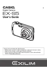 Предварительный просмотр 1 страницы Casio EX S5PE - EXILIM CARD Digital Camera User Manual