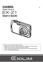 Casio EX-Z1 - EXILIM Digital Camera User Manual предпросмотр