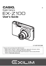 Preview for 1 page of Casio EX-Z100BE - EXILIM ZOOM Digital Camera User Manual