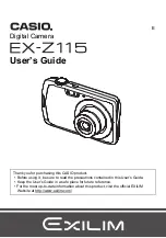 Preview for 1 page of Casio EX-Z115 - EXILIM Digital Camera User Manual