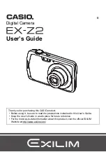 Preview for 1 page of Casio EX-Z2 - EXILIM Digital Camera User Manual