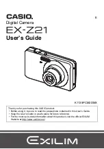 Preview for 1 page of Casio EX-Z21 - EXILIM Digital Camera User Manual