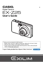 Предварительный просмотр 1 страницы Casio EX-Z25 - EXILIM Digital Camera User Manual