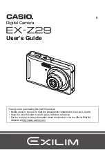 Casio EX-Z29BKEBB - 10 Mp 3X Opt 2.7IN LCD Digital Cam User Manual preview