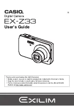 Preview for 1 page of Casio EX-Z33BE - 10.1MP Digital Camera User Manual