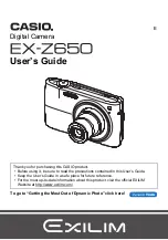 Preview for 1 page of Casio EX-Z650 - EXILIM Digital Camera User Manual