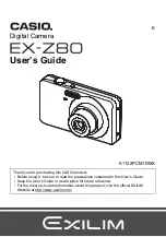 Preview for 1 page of Casio EX Z80 - EXILIM ZOOM Digital Camera User Manual