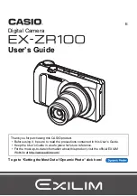 Preview for 1 page of Casio EX-ZR100BK User Manual