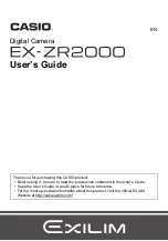 Casio EX-ZR2000 User Manual preview