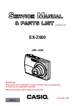 Casio Exilim EX-Z600 Service Manual & Parts Manual preview