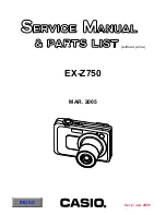 Предварительный просмотр 1 страницы Casio Exilim EX-Z750 Service Manual