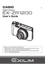 Casio Exilim EX-ZR1200 User Manual preview