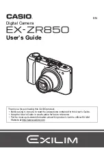 Casio Exilim EX-ZR850 User Manual preview