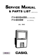 Casio FV-600BA Service Manual & Parts List предпросмотр