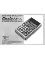 Casio FX-10 Operator'S Instruction Manual preview