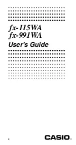 Casio fx-115WA User Manual preview