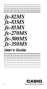 Casio FX 300 MS User Manual preview