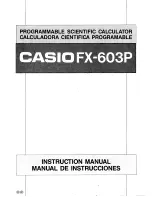 Casio FX-603P Instruction Manual preview