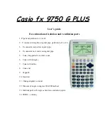 Casio fx-9750G PLUS User Manual preview
