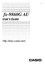 Casio fx-9860G AU PLUS User Manual preview