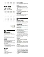 Casio HR-8TE User Manual preview