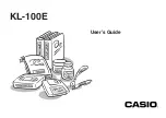 Предварительный просмотр 1 страницы Casio KL-100E User Manual