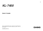 Casio KL-7400 User Manual предпросмотр