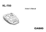 Casio KL 750B - 2 Line Label Printer Owner'S Manual предпросмотр