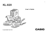 Предварительный просмотр 1 страницы Casio KL-820 - Label Printer User Manual