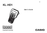 Casio KL-HD1 User Manual предпросмотр