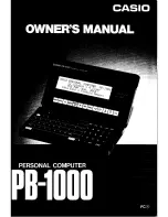 Casio PB-1000 Owner'S Manual preview