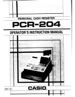 Preview for 1 page of Casio PCR-204 Operator'S Instruction Manual